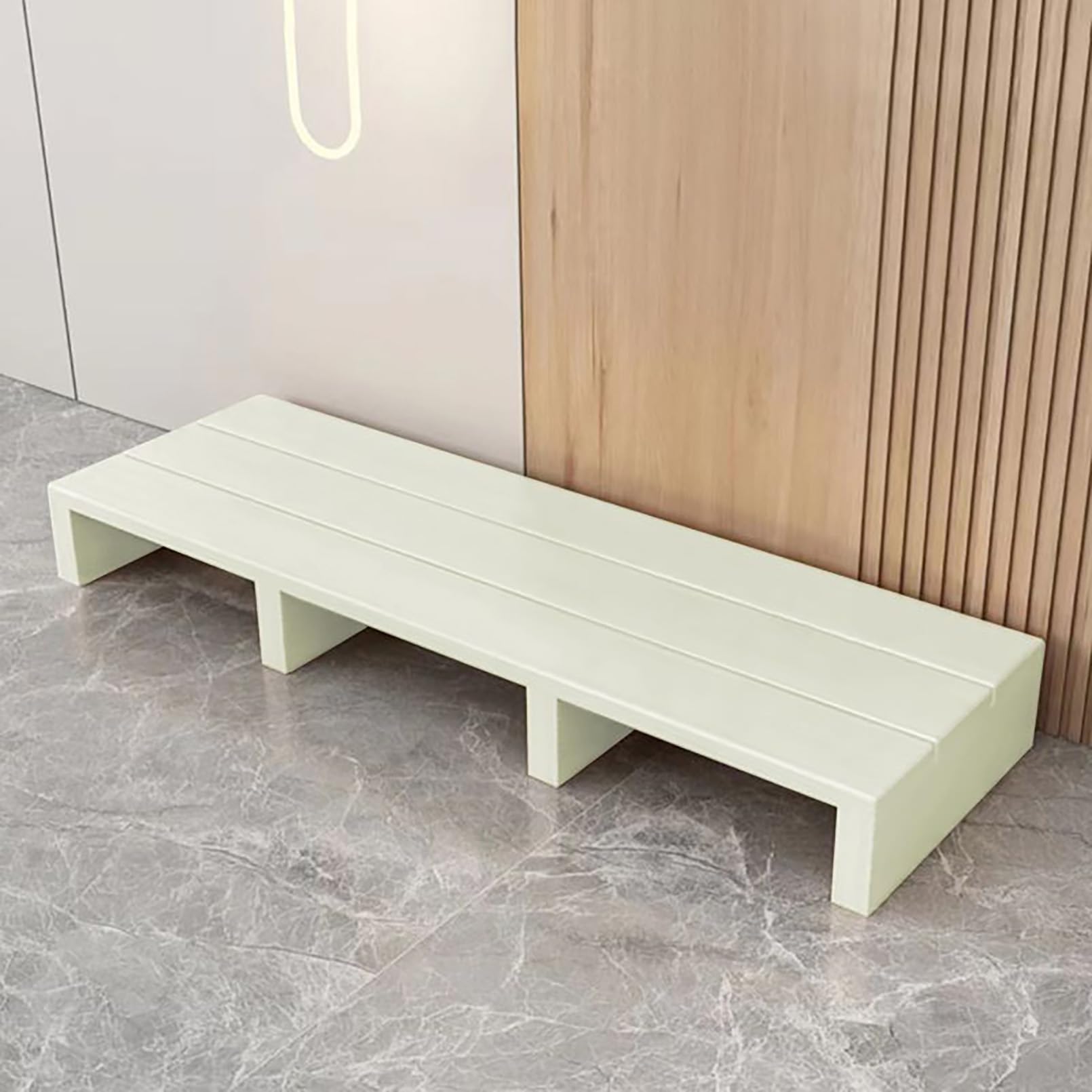 ZYNNEL door step for outside, step stool for Kids and Adults, Non-Slip, half steps for elderly, 11cm Height, for Bathroom Kitchen Bedside Table, Mobility Aid Slip-Resistant Bottom, White, 100×30×11cm