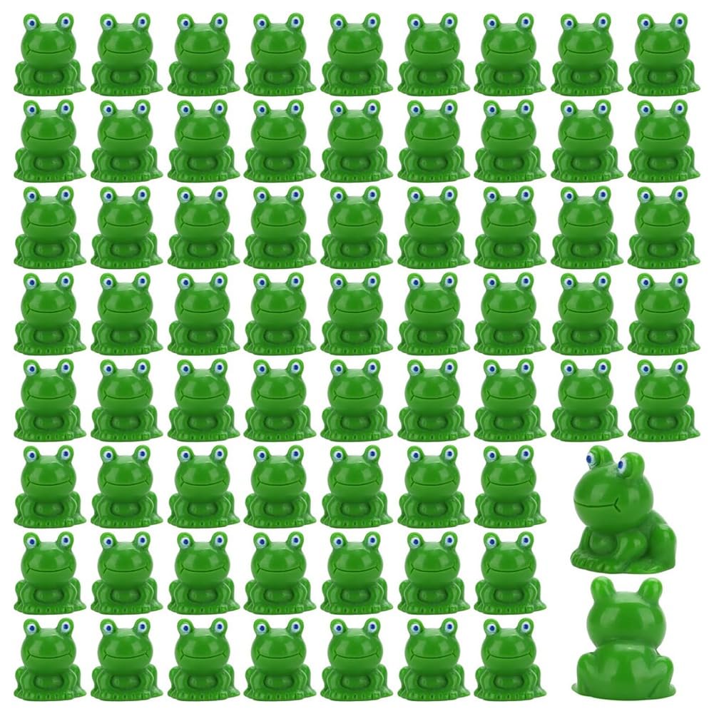CTRLZS 80Pcs Mini Frog Garden Decor Tiny Green Frog Resin Figurines Miniature Outdoor and Home Decor