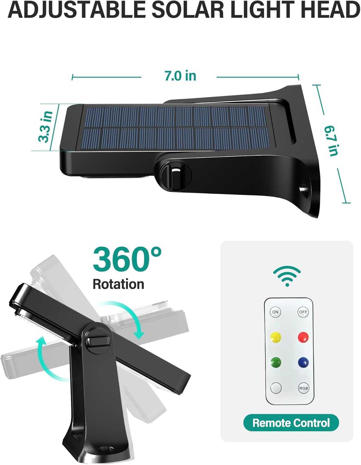 COXSENI Solar Wall Lights Outdoor with Remote Control, Long Lasting Battery, 6 Modes, Warm/Cool White, RGB, IP65 Waterproof 360° Adjustable Angle for Fence Porch Yard, 6 Pack