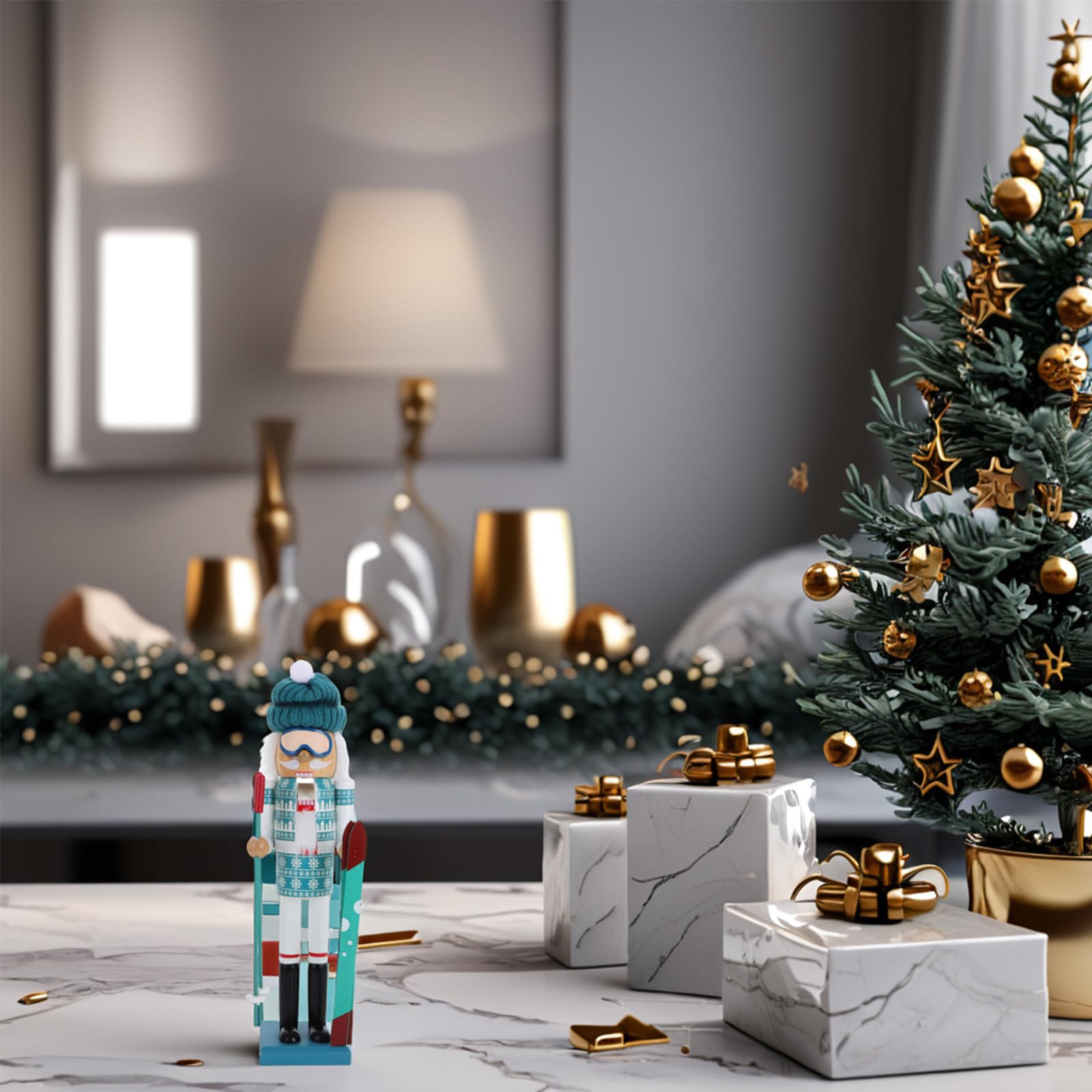 Ciieeo Decoración Navideña De Madera Marioneta Papá Noel para Fiesta Adorno Festivo para Interiores Y Exteriores Estilo Adorable Y Duradero para Jardines Y Salones