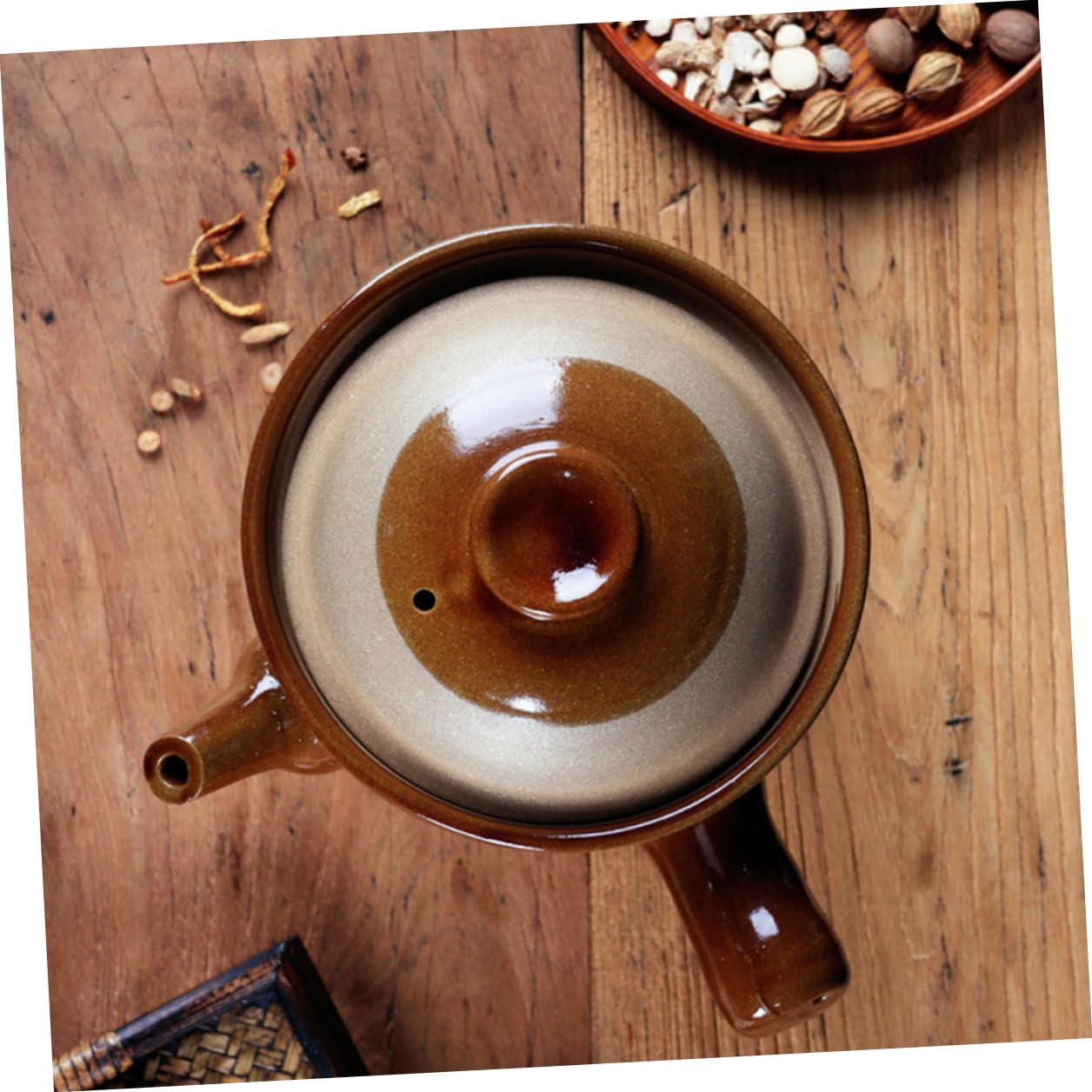 Lurrose de Barro Almacenamiento de Calor para Cocinar Medicina Tradicional de 3l Olla Pequeña de Alfarería Adecuado para Cocina en Casa
