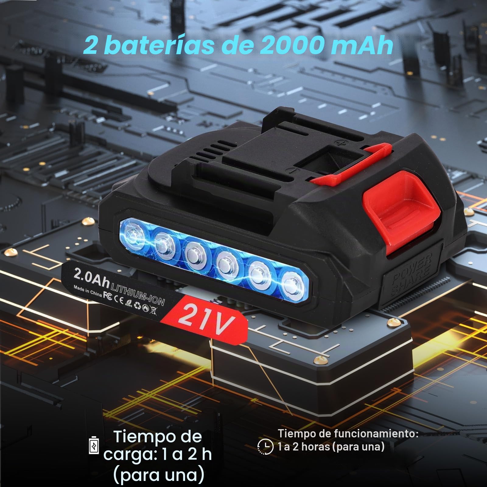 Tijeras de Podar Eléctricas 45mm con Pantalla Digital, 2 Baterías 2000mAh, Motor Sin Escobillas, Tijeras de Podar Profesionales para Jardinería, Árboles Frutales, Olivos, Viñedos y Parques