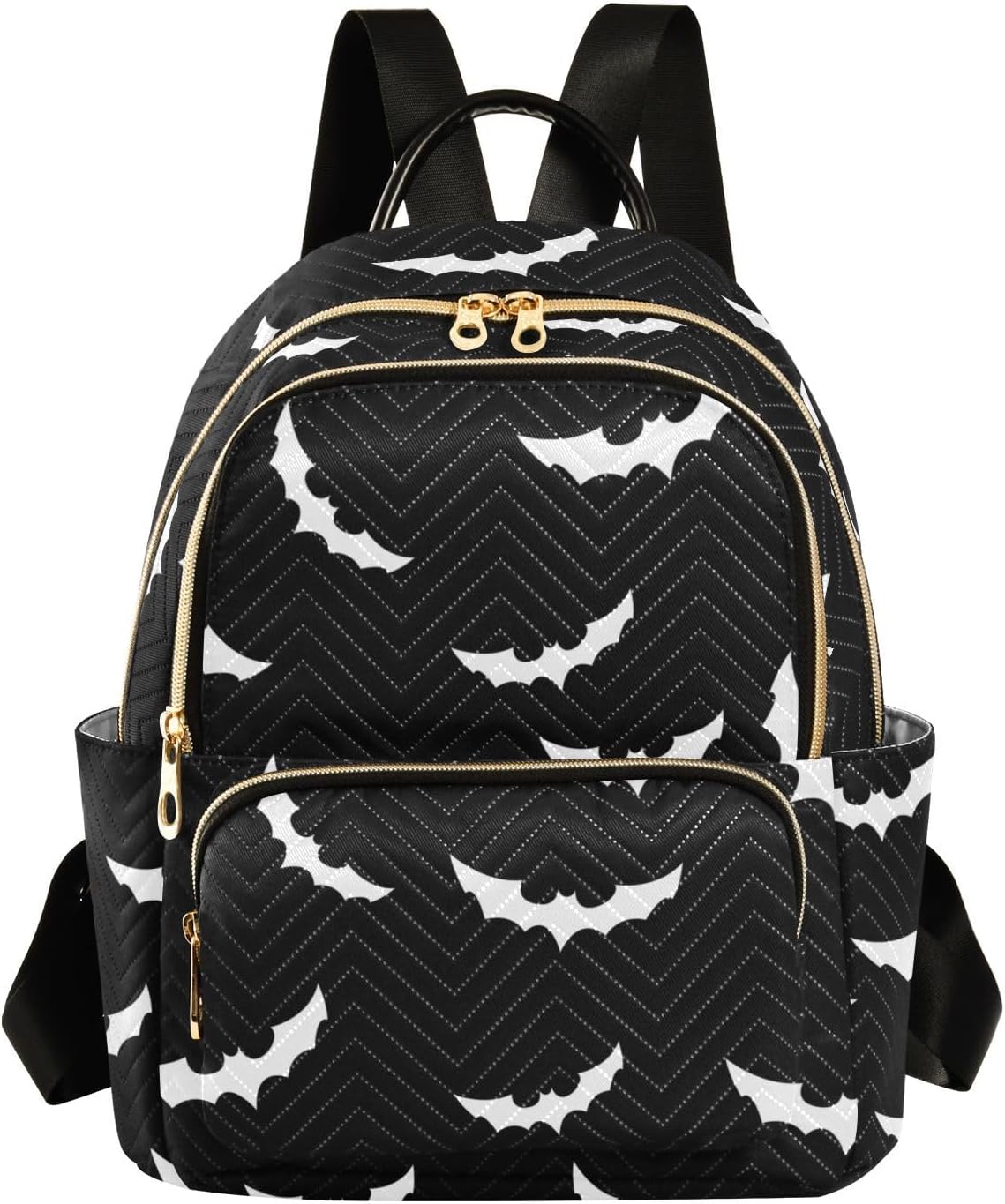 Women Fashion Backpack Purse Casual Lightweight Travel Shoulder Bag Halloween Bat Gothic Rucksack Ladies Bag, Small