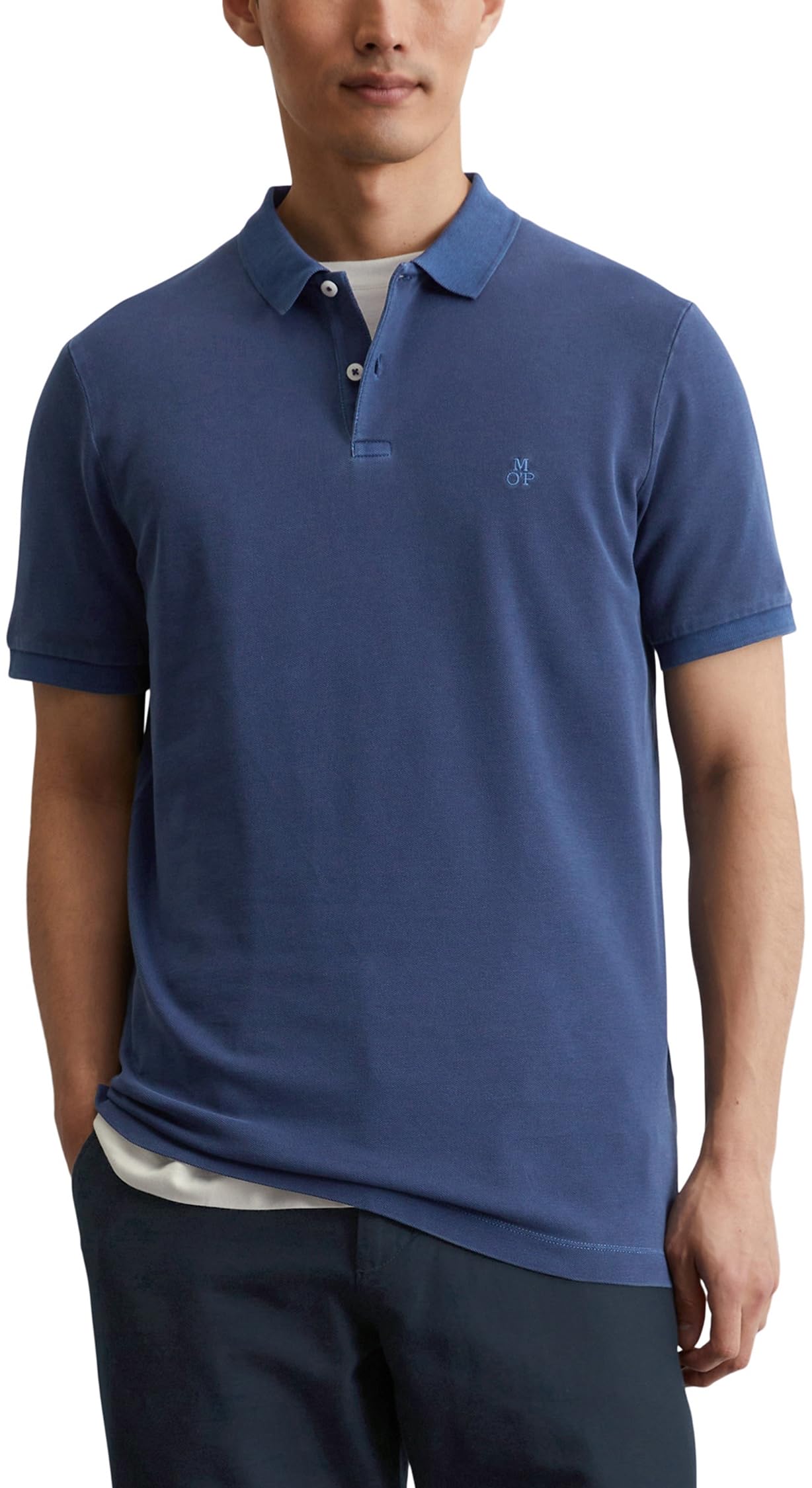 Marc OߴPolo Men's Regular Fit Organic Cotton Short Sleeve Polo Shirt, Blue (Iris Ink), S