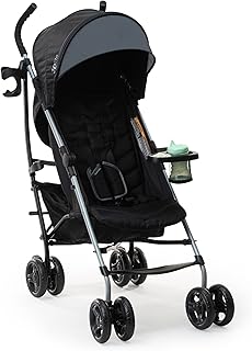 Summer by Ingenuity 3Dlite Convenience Stroller, Lightweight Travel Stroller, UPF 50+ Canopy, Cup Holder & Snack Tray, Gra...