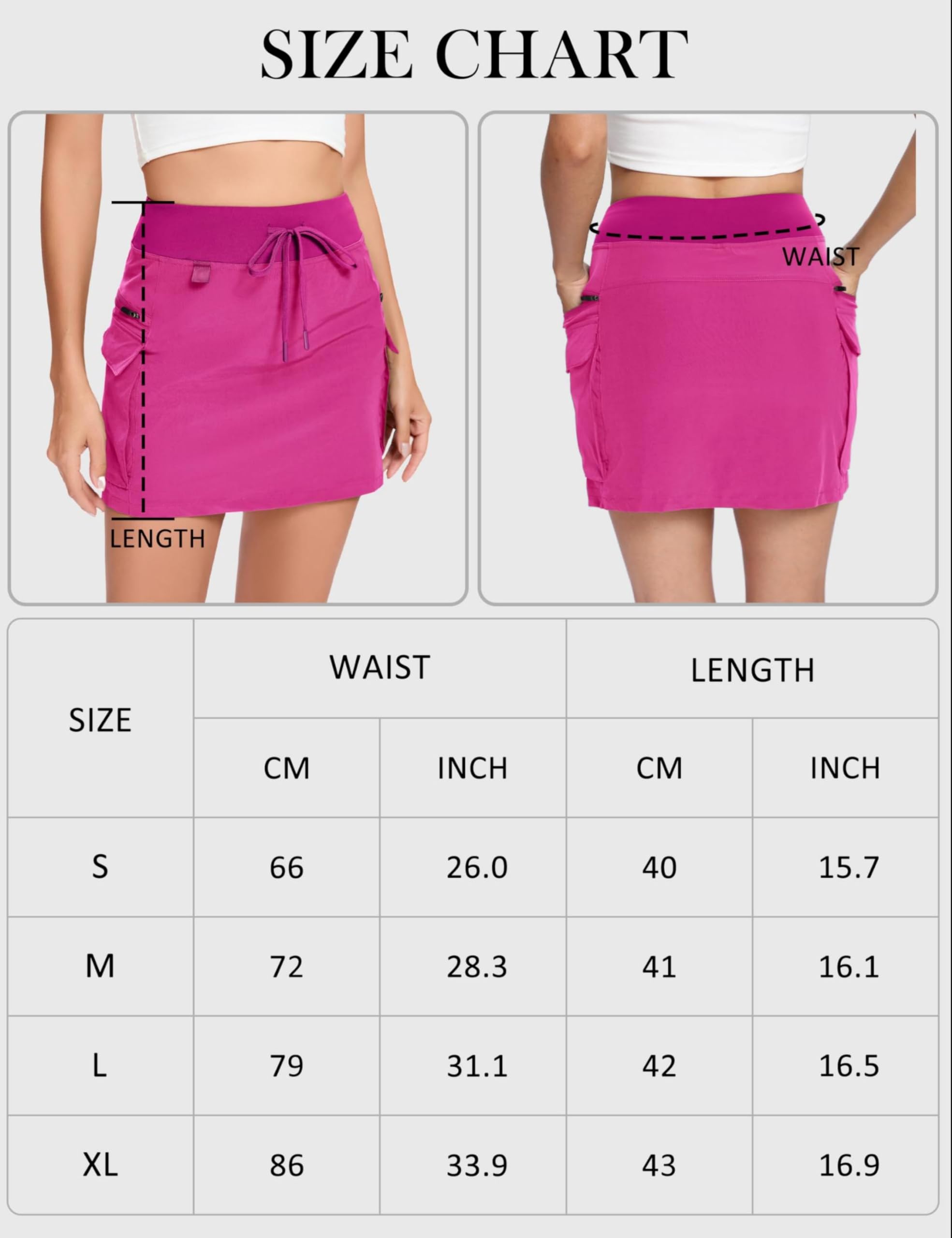 Timuspo Jupe-short taille haute pour femme, jupe cargo décontractée avec poches, jupe d'été
