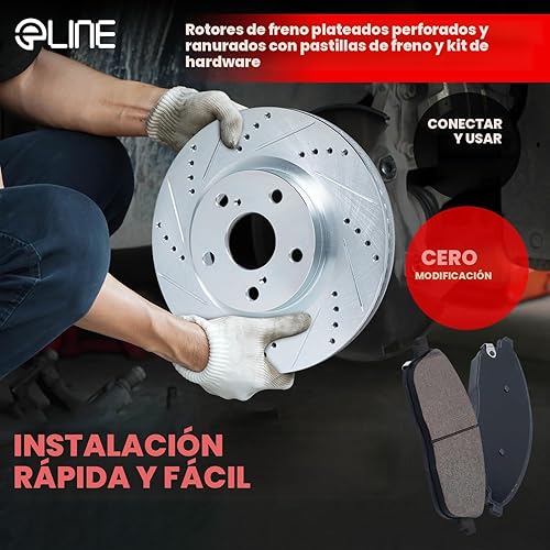 Miniatura 4 de R1 Concepts Para 2002-2006 Acura, Honda, RSX, Civic eLine Kit de rotores de freno delanteros y traseros + pastillas de freno de cerámica