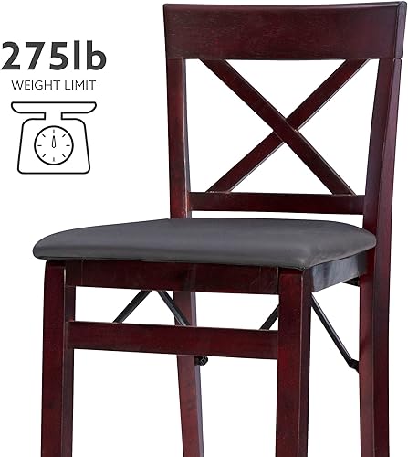 Miniatura 4 de Linon Triena X Taburete de bar plegable color marrón