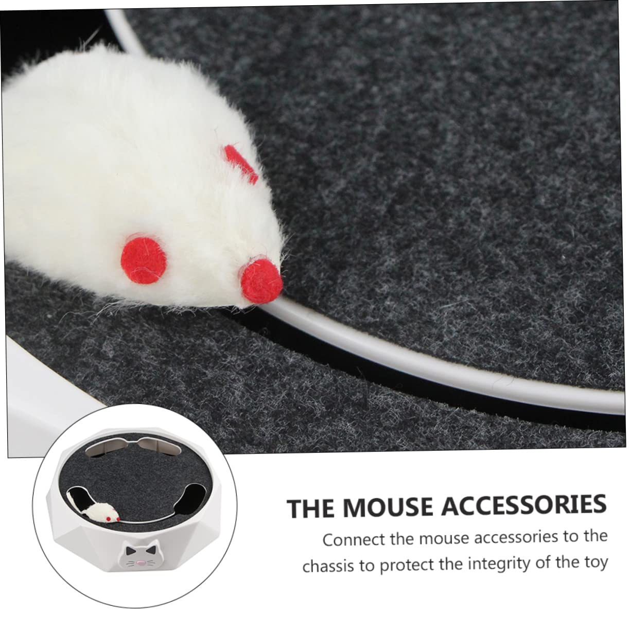 SUPVOX Souris Électronique Interactive pour Chat, Jouet Cache-Cache Blanc | Abs, Fonctionne 3 Piles Aa, Format Portable, Expérience de Chasse Simulée