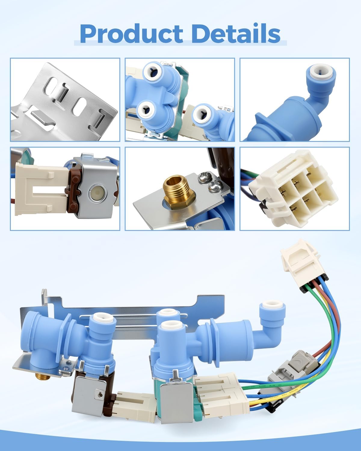 5304525994 Refrigerator Water Inlet Valve Fit for frigidaire white-Westinghouse FRFN2823AS1 FRSS2623AD8 GRFN2853AF3 FRSS2623AD2 Replace 5304538492 5304537699 PD00091385 OEM32061942 4995028