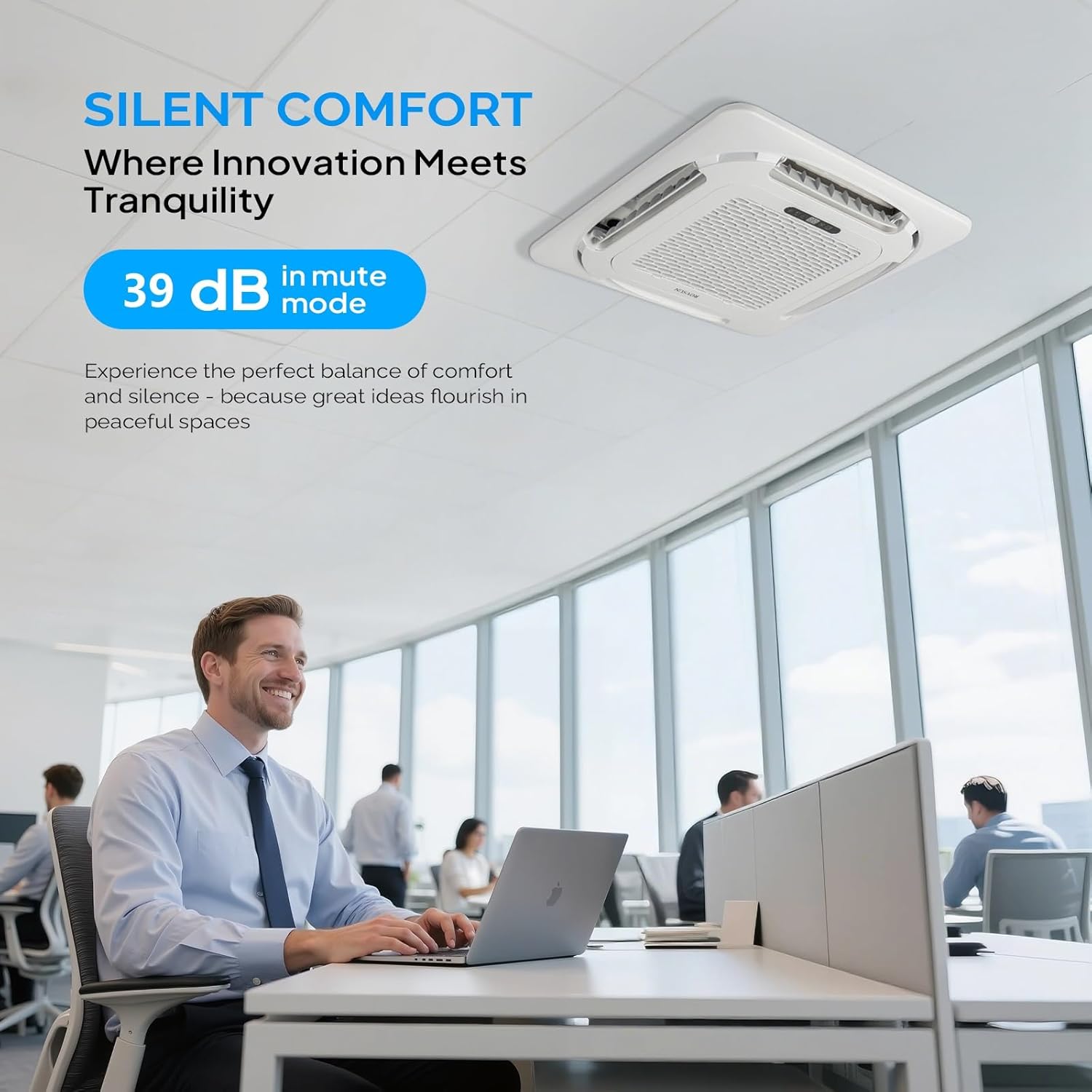 ROVSUN 12000 BTU Smart WIFI Ceiling Cassette Mini Split AC/Heating System with Inverter & APP Control, 24 SEER2 Ductless Air Conditioner with Pre-Charged Condenser, Heat Pump & Installation Kit, 230V