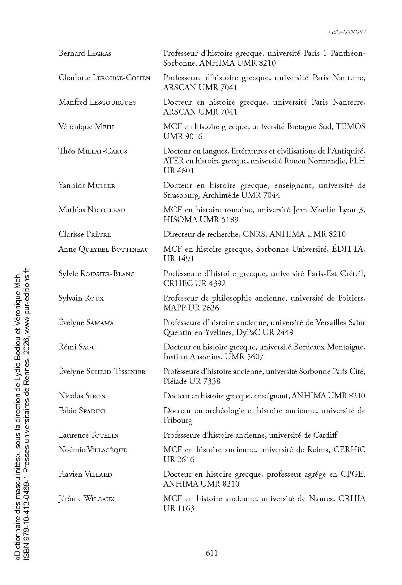 Dictionnaire des masculinités en Grèce ancienne