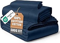 Vista 53 de Sábanas 100% de Algodón Egipcio Tamaño Queen - Naturalmente Refrescantes y Transpirables, Juego de Sábanas Queen de 4 Piezas con Tejido de Satén