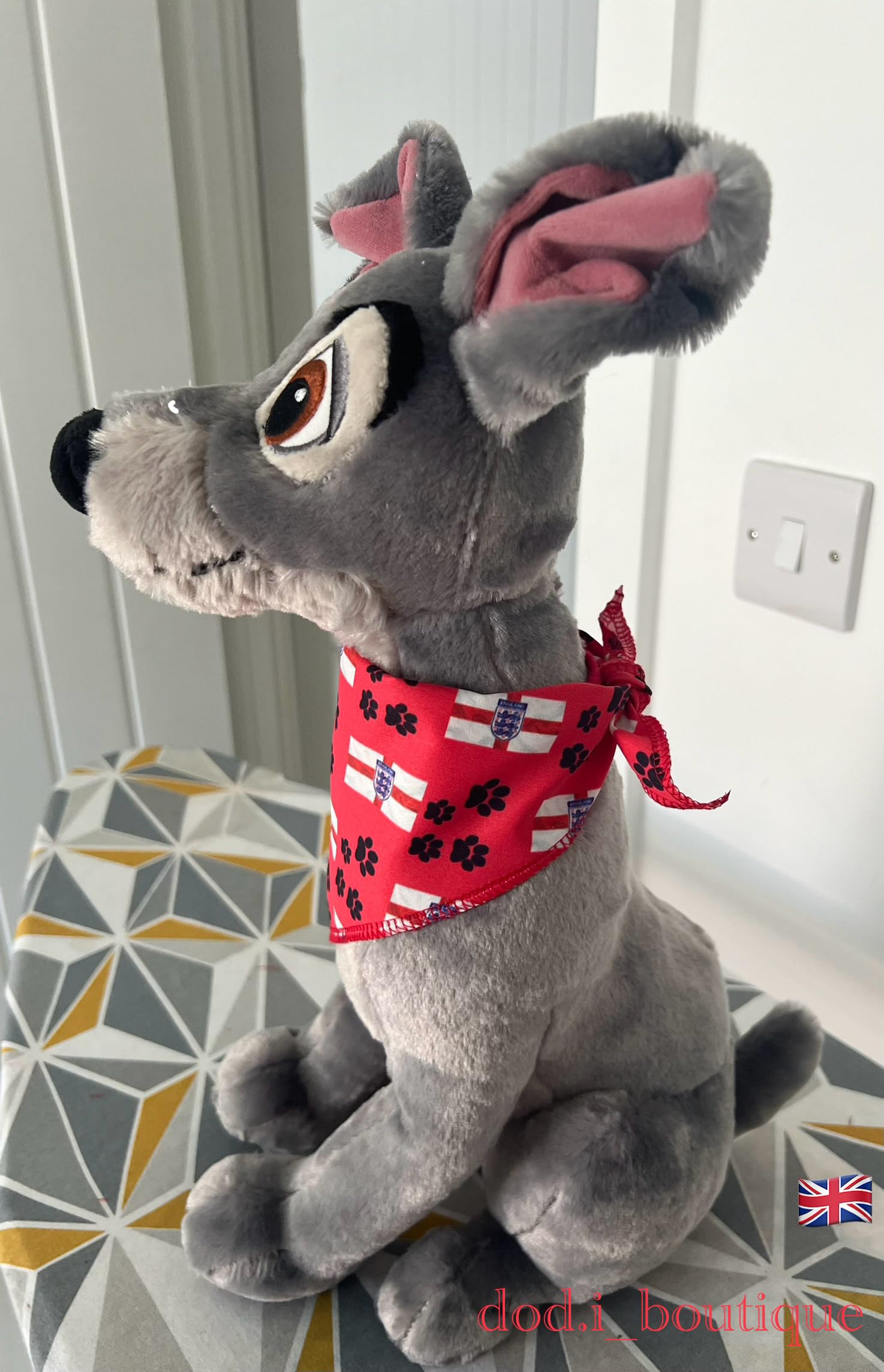 New Dogs Bandana Football Flag Paws Euro Paws Adjustable Triangle Dog Scarf RED ACCESSORY UK (Scarf Red flag Small) - Image 3