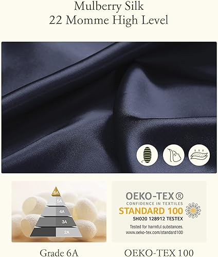 Miniatura 5 de LILYSILK Pijama de seda para mujer, con ribete dorado, 22 momme, 100% seda, lavable