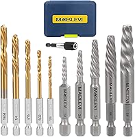 Vista 1 de MABLEVI Juego de 11 piezas de extractor de tornillos, juego de extractor de pernos fácil de salir métrico, juego de extractor de brocas de taladro