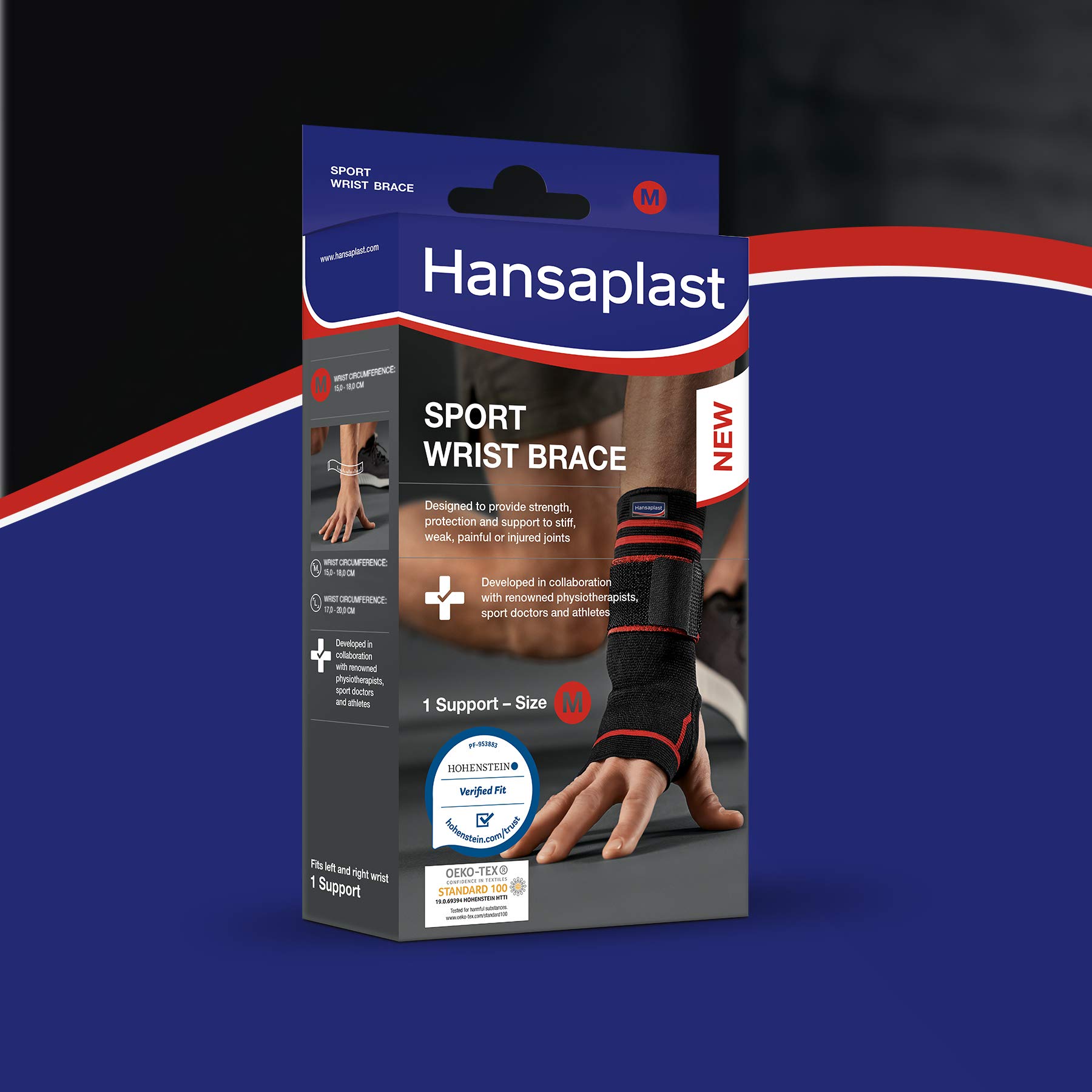 Hansaplast Sport Wrist Brace, Wrist Pain Relief Band | Medium (1 pc) | Wrist Brace with Thumb Support | Gym Wrist Band (B08SSYBCMM) Amazon Price History, Amazon Price Tracker