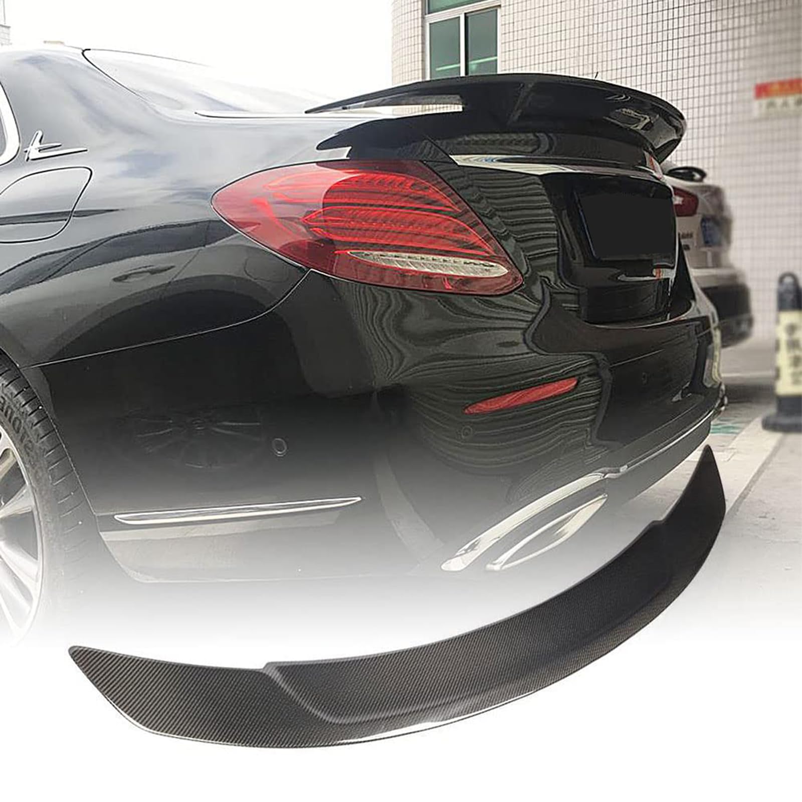 Car Rear Spoiler for Ben-z E Class W213 E200 E250 E300 E400 E43 E63 AMG Sedan 2016-2019, Roof Lip Strip Bar Rear Trunk Wing Tailgate Spoiler Trunk Body Styling Fittings