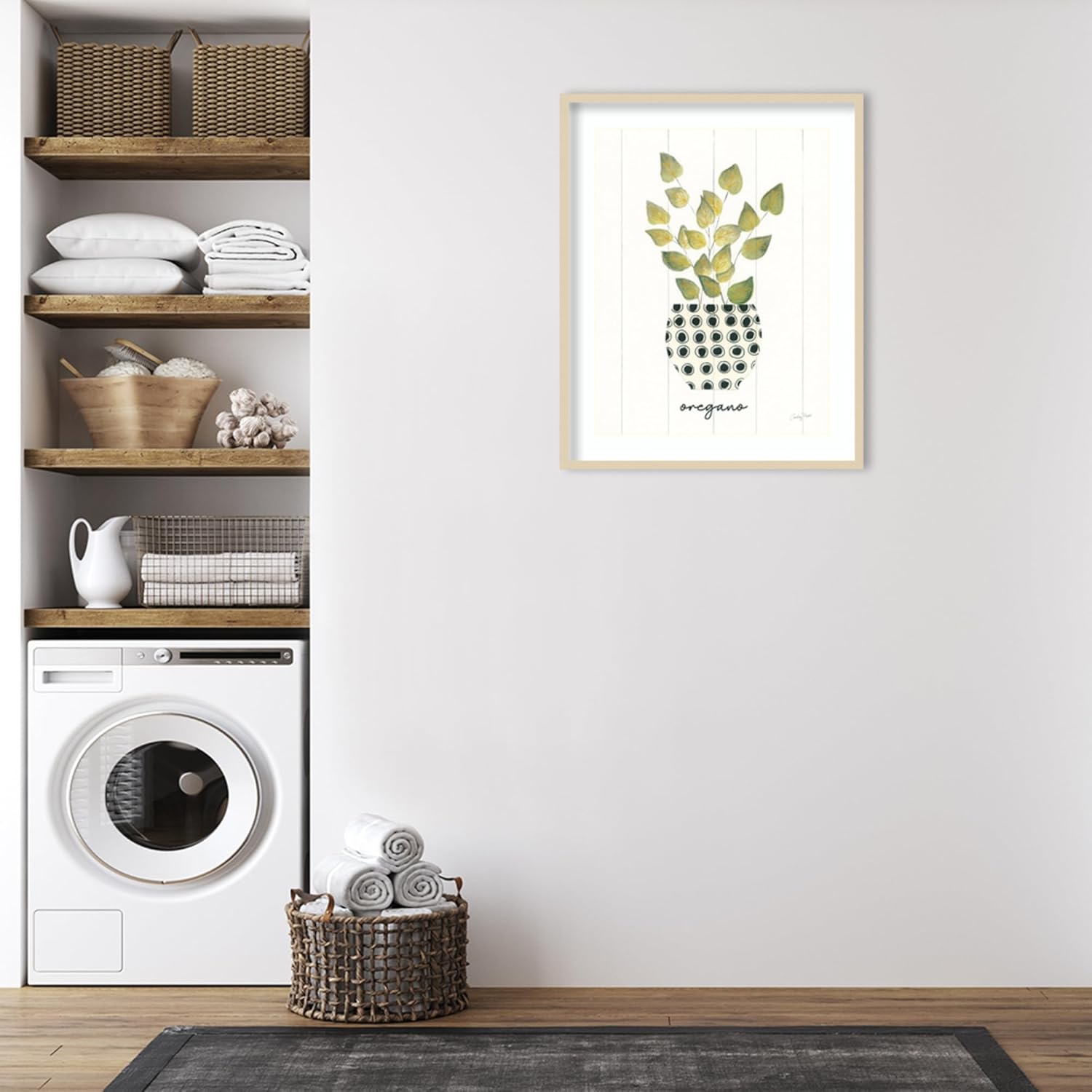 Amanti Art Framed Wall Art Print 41x33 Herb Garden VIII by Courtney Prahl, Cuisine Wall Art, Modern Contemporary Decor, X-Large Poster Painting Artwork for Living Room, Bedroom, Bathroom, Kitchen,