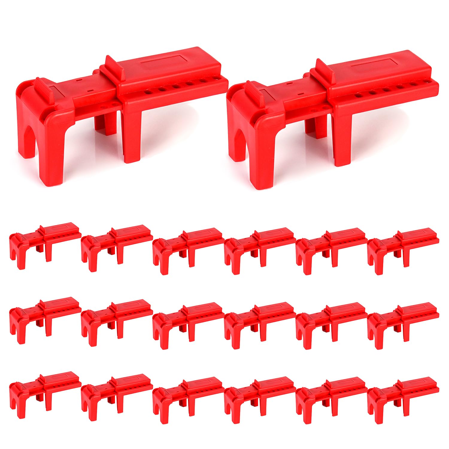 QWORK Bloqueo de válvula de bola, bloqueo de seguridad, 1/2 a 2-1/2 pulgadas de diámetro, paquete de 20, rojo