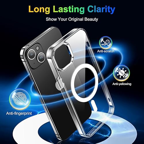 Miniatura 3 de Meifigno Serie Magic Mag diseñada para iPhone 15, protección de grado militar y compatible con MagSafe, parte trasera de policarbonato duro con