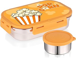 ATTRO Easy Bite Stainless Steel Lunch Box with Inner Steel Body, Airtight 4-Side Lock Lid, Leakproof Silicone Seal, Small Price In India
