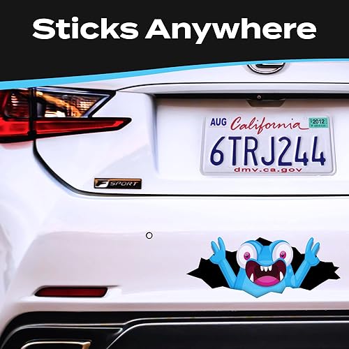 Miniatura 3 de Stickios Pegatinas de parachoques para automóviles  Peeking Monster Funny Car Sticker 11 x 4.25 pulgadas  Calcomanía de vinilo impermeable para