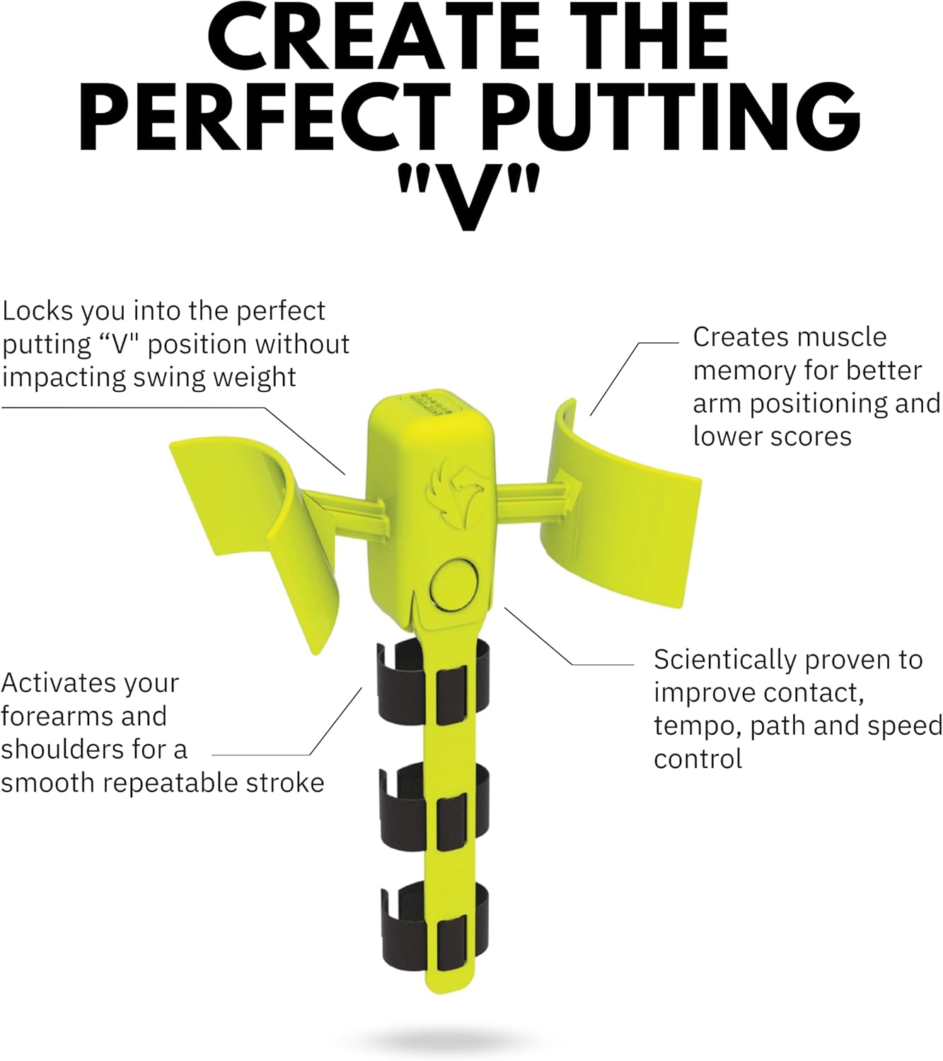 Birdie Majik® Golf Putting Aid - Lock Perfect V Position, Any Grip, Make More Birdies