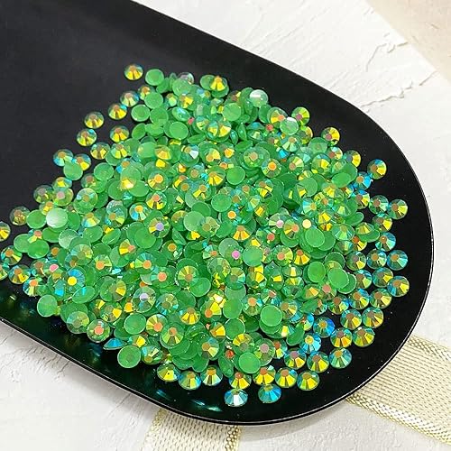 Miniatura 9 de LIMAOLLY 1500 unidades de diamantes de imitación de resina AB de 0.236 pulgadas con parte trasera plana, purpurina redonda sin fijación para