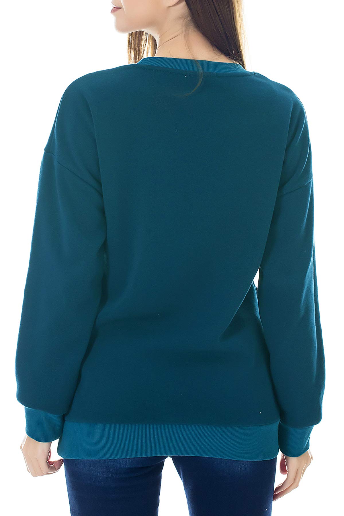 Smallshow Stillen Sweatshirt Langarm Teal S