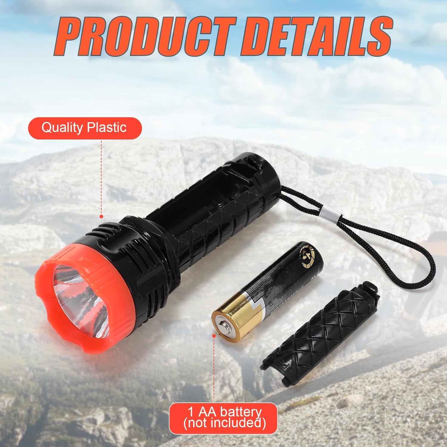 Tujoe 48 Pcs Mini Flashlight Bulk Flashlight with Lanyard Assorted Colors Torch Flashlights LED Keychain Flashlights Small Light Night Reading Emergency Hurricane Camping Hiking Party Supplies