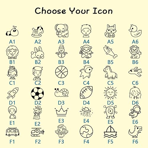 Miniatura 2 de Sello de nombre para ropa de niños, sello de nombre para niños, impermeable y duradero, sello de nombre de ropa para niños, 4 colores y 36 patrones