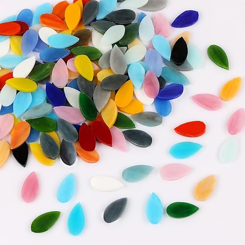 Miniatura 2 de Azulejos de mosaico de vidrio plano, 150 piezas de mosaico de vidrieras, gemas de gota de agua para decoración del hogar DIY manualidades