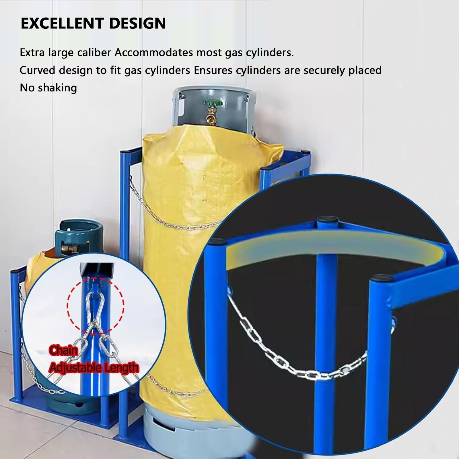 Bastidores cilindros compactos, bastidores cilindros alta resistencia, bastidores acero for almacenamiento tanques gas for fábricas, escuelas y hospitales, calibre 35 cm (13,7 pulgadas)(100x52x41cm(39