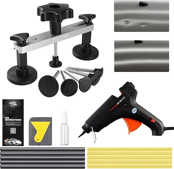 Super PDR Dent Puller Kit, Car Dent Removal Kit with Bridge Puller, Small Dent Puller for Auto Dent Removal, Small Dents, Door Dings and Hail Damage