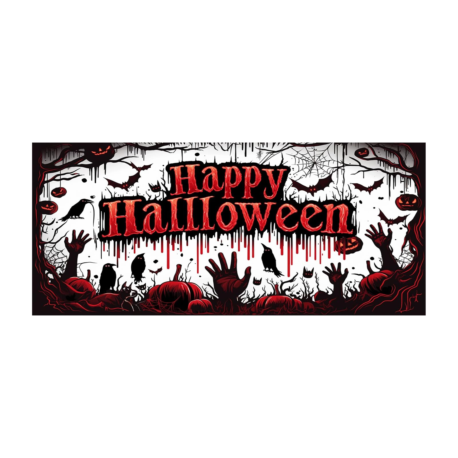 Letrero de Halloween para puerta de garaje, fondo espeluznante que deja una profunda impresión en vecinos y turistas.