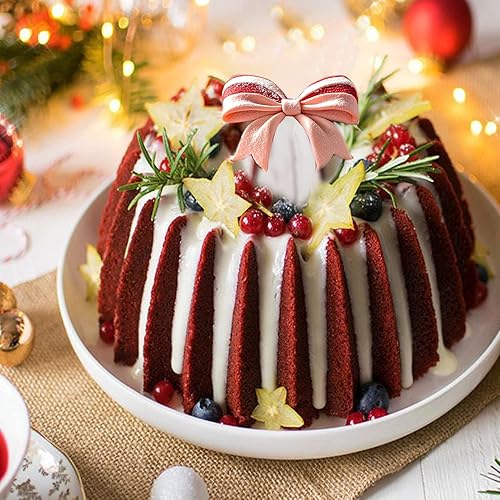 Miniatura 3 de Palksky Moldes de silicona con forma de lazo, moldes de silicona de 9.5 pulgadas, antiadherentes, perfectos para pasteles de Navidad y cumpleaños