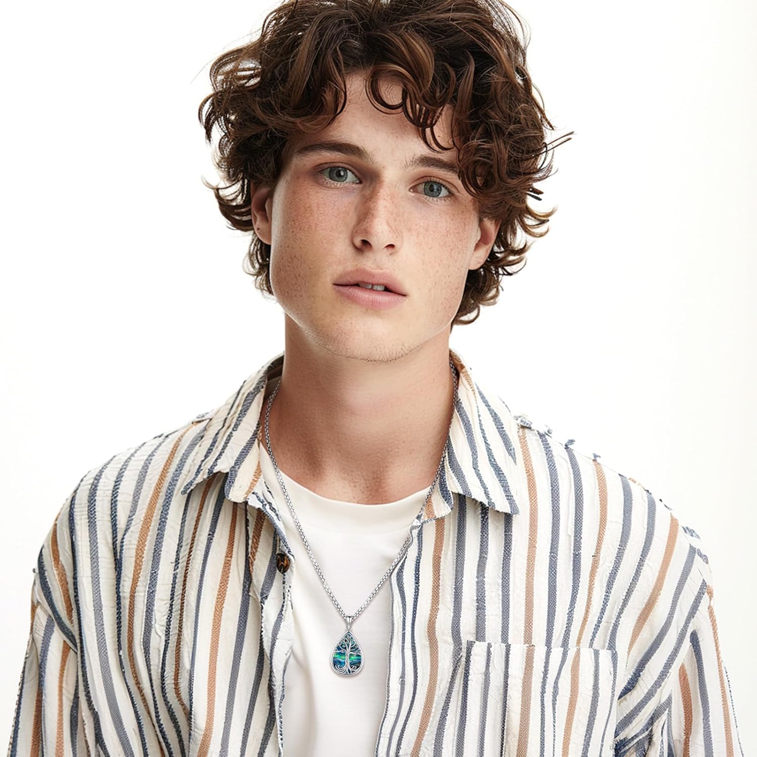 Eusense 925 Sterling Silver Abalone Pendant Necklace for Women Men - Urn Locket Cremation Jewelry That Holds Pictures - Image 8