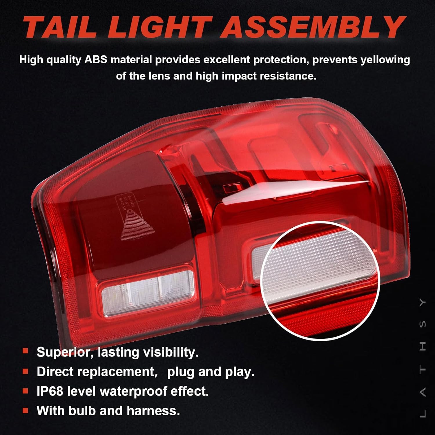 LED Tail Light Compatible With 2019-2023 Ford Ranger w/Blind Spot (Module NOT Included) Right Passenger Side Taillights Taillamps Brakelights Replace Part Number:KB3Z13404G