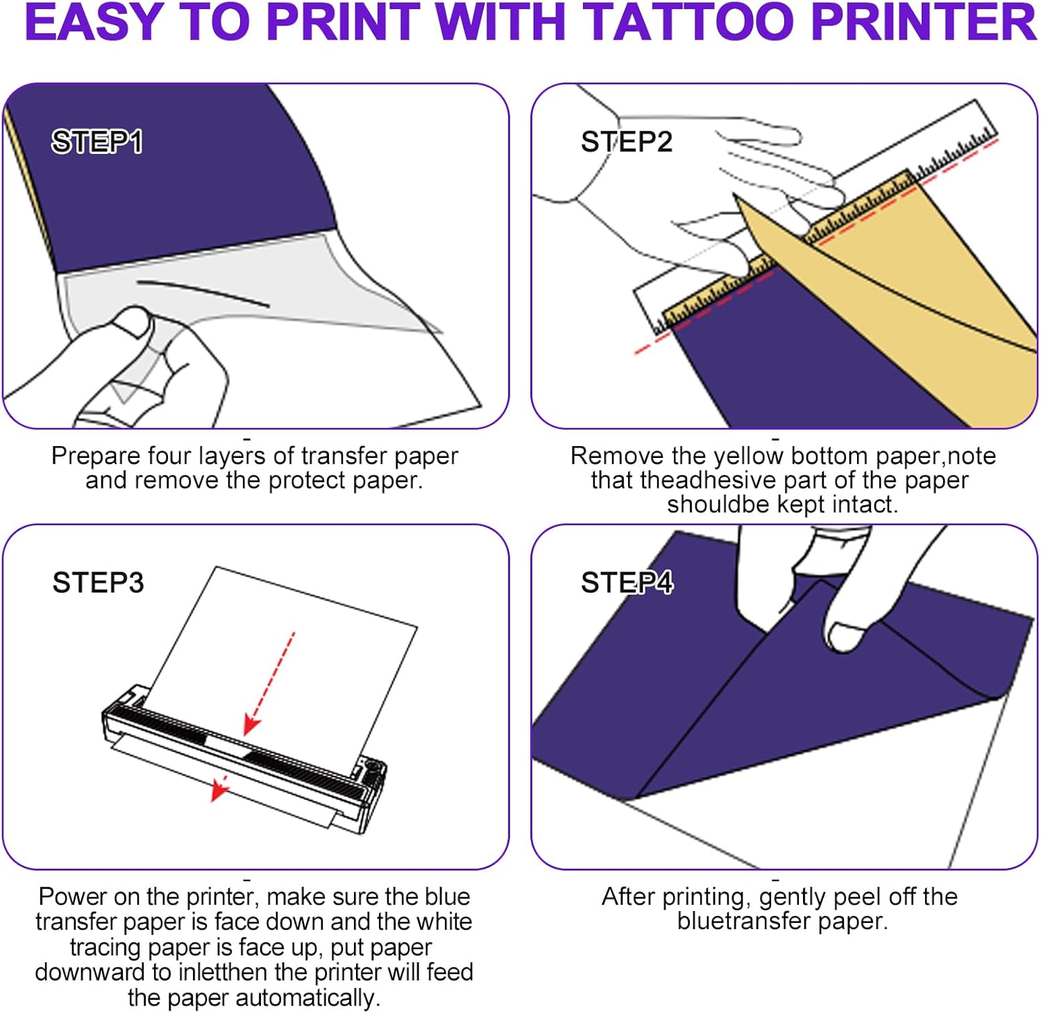 Tattoo Stencil Printer Machine for Tattoo Beginners&Artists,with 10pcs Tattoo Transfer Paper,Portable Thermal Printer Compatible with Phone/Pc