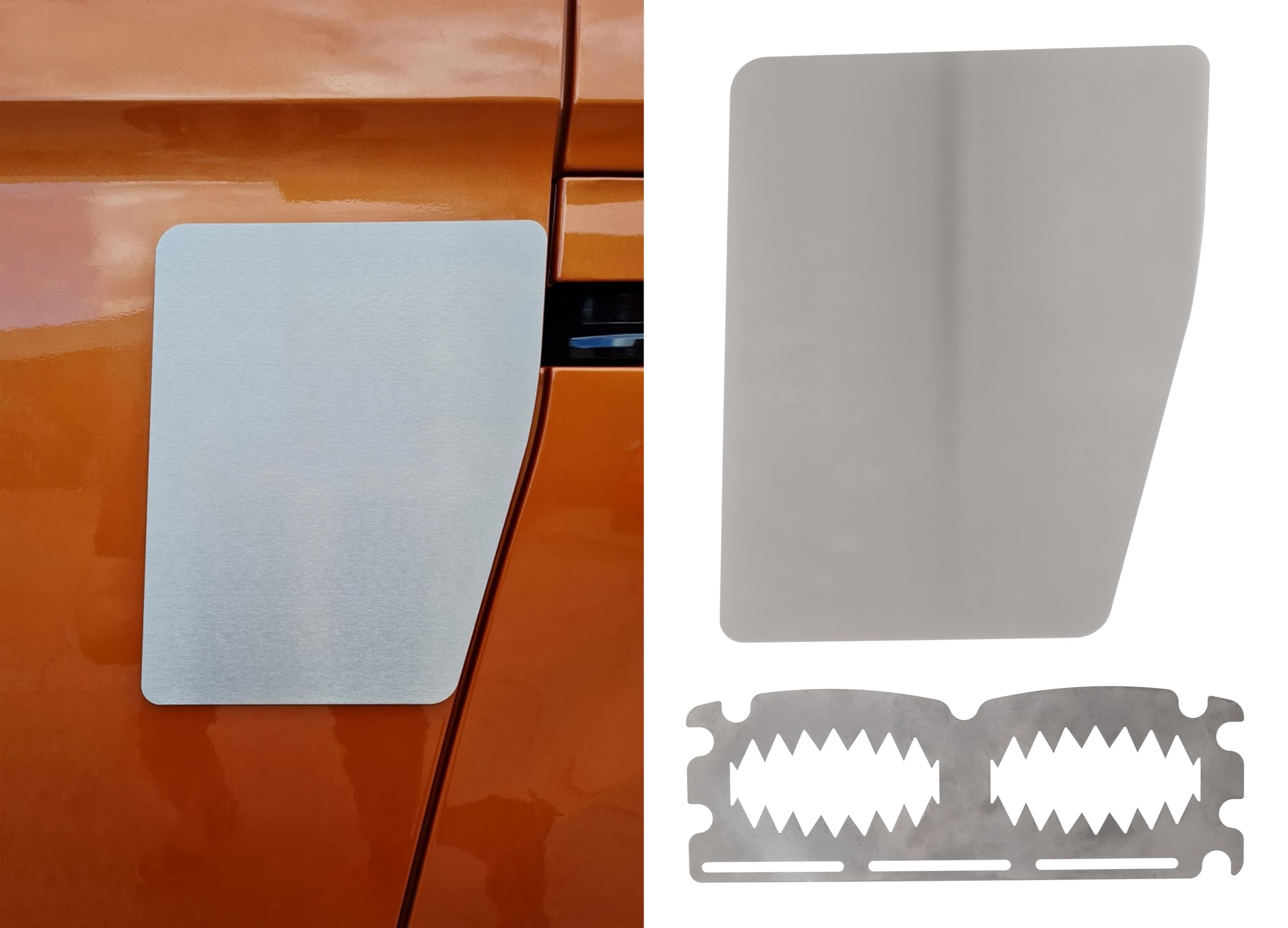Sussex Installations Brushed Stainless Van Security Plate/Repair Shield With Internal Anti Cut-Around Trap Compatible With Ford Transit Custom (2013-2023) Nearside/Left Side Load Sliding Door For3-Nsl-Ext-001-Br Brushed 316 Stainless Steel