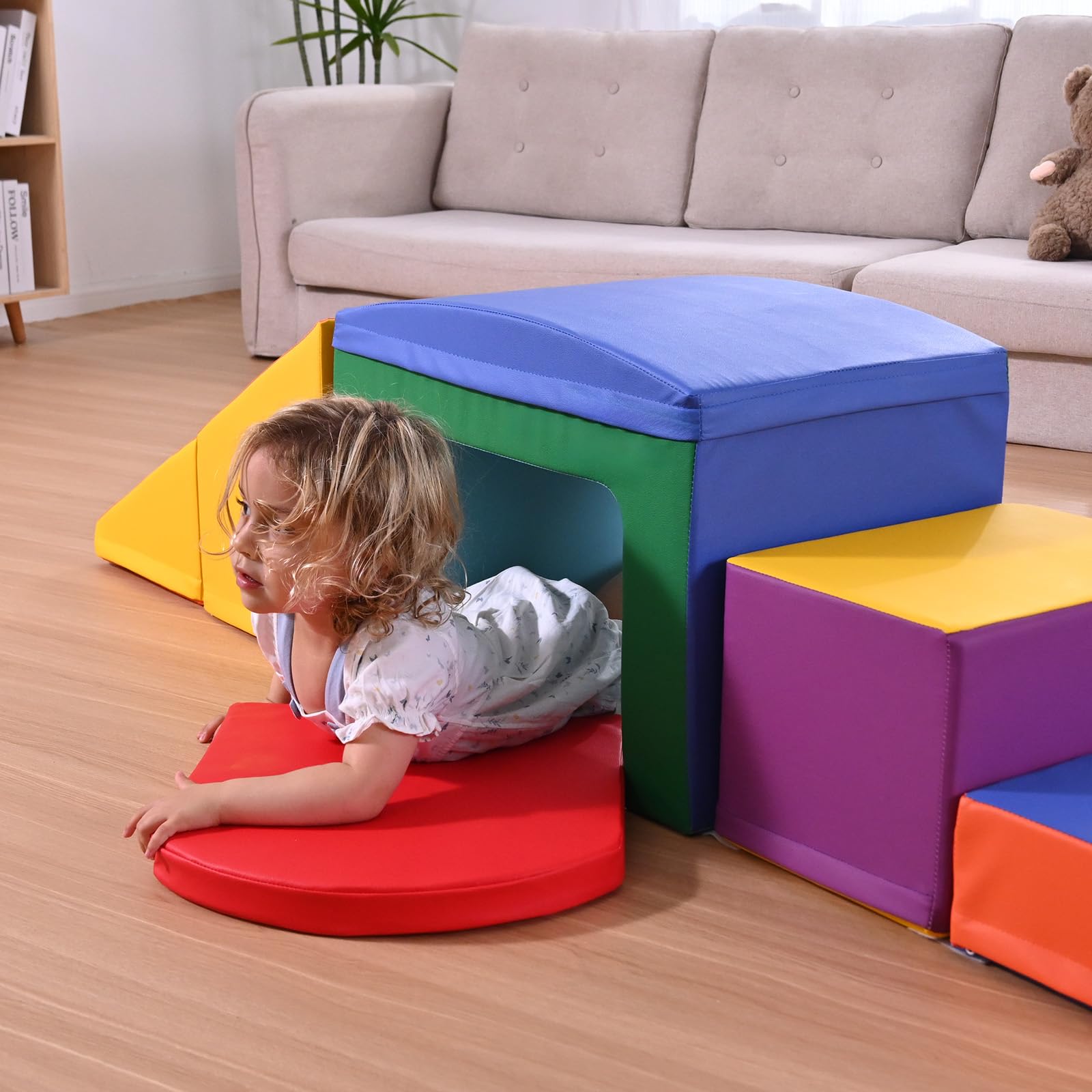 MINENICE Schuimbouwstenen voor kinderen, grote schuimbouwstenen, indoor klimblokken, kinderklimrekken (kleurrijk 6