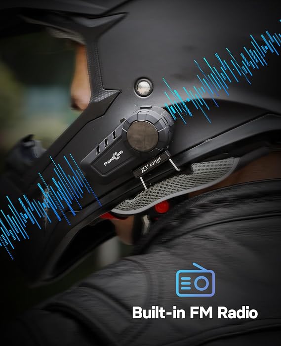 FreedConn KY PRO Motorcycle Bluetooth Headset, Helmet Intercom Communication Systems with CVC Noise Cancellation, IP65 Waterproof (2PC+Hires)