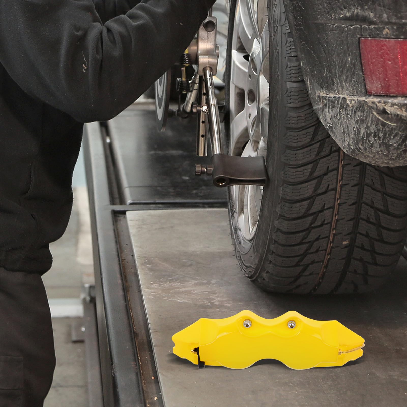 SHINEOFI Cubre Pinzas de Freno Estilo 3D Amarillo para Coches Protección Completa y Fácil Instalación, Kit de 2 Sets para Pinzas de Freno Delanteras y Traseras