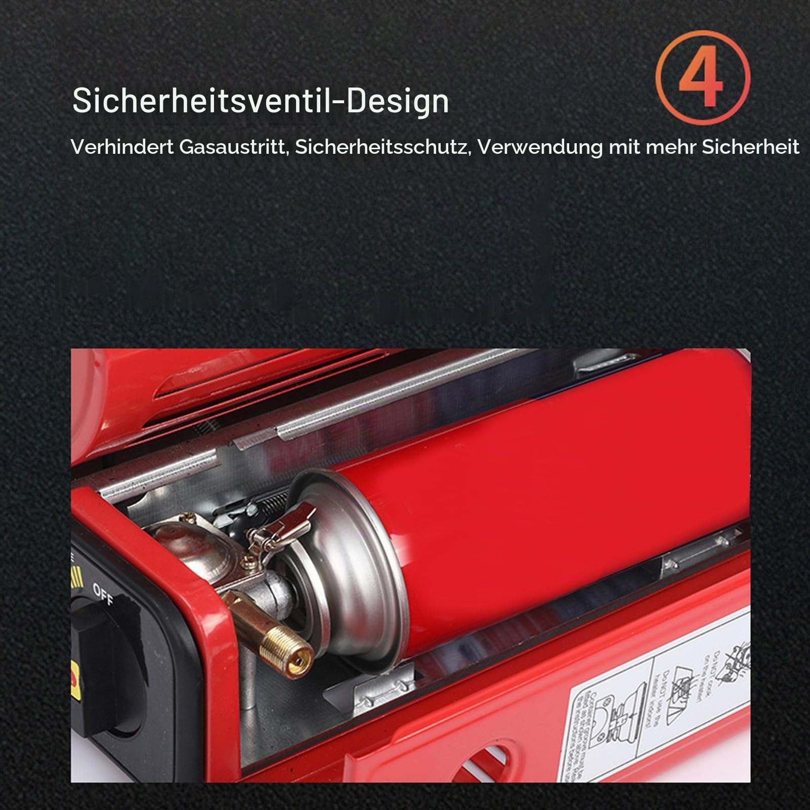 Tragbare Gasheizung Campingheizung für Zelt, Camping, Kochherd, 1,3 kW, 90 g/h, 2-in-1 Butan-Flüssiggasheizung, Brenner, tragbarer Outdoor-Gas-Heizstrahler für Camping, Angeln, Zelt, Zuhause