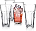Yopay Ensemble de 8 Verres à haute pression, 12oz Verres d'eau trempés sans plomb, base épaisse, verre de thé chaud glacé clair pour cocktail, jus, milkshake, tasse de gobelet à bière Soda