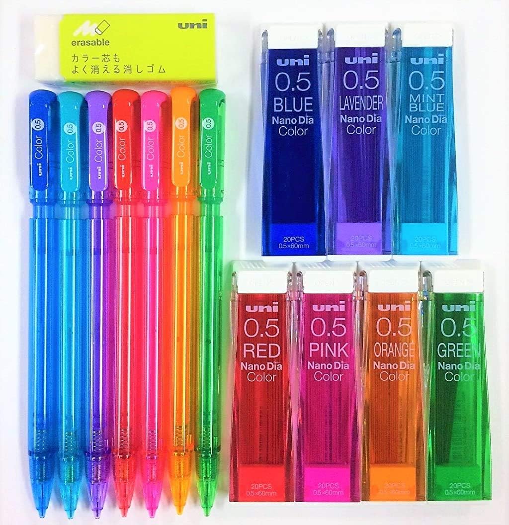 Uni NanoDia Color Mechanical Pencil 7 Color & 0.5mm/0.7mm