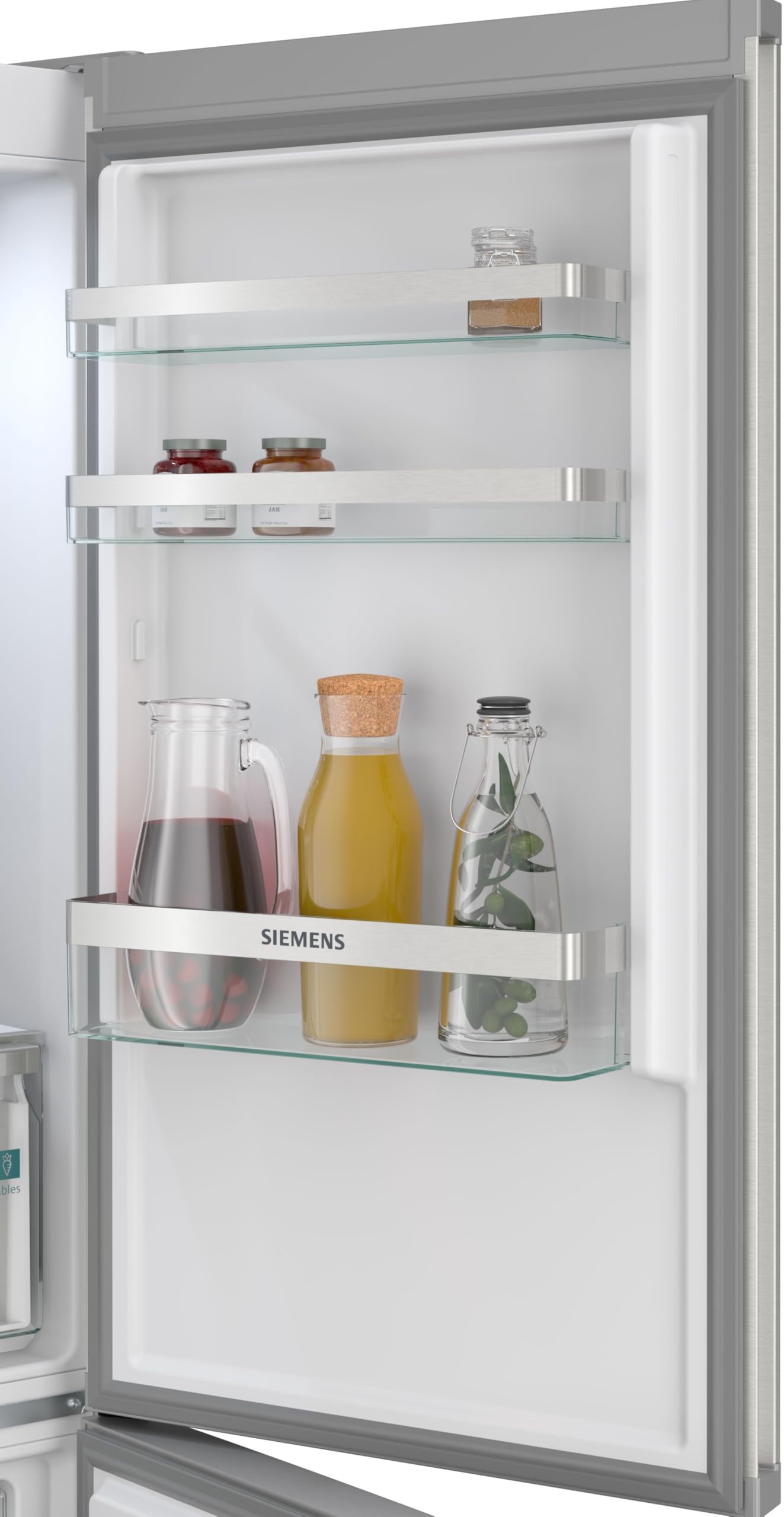 Siemens iQ300 Freistehende Kühl-Gefrier-Kombination 186 x 60 cm, KG36NVIBG, 218 L Kühlen & 103 L Gefrieren, Total noFrost, Nahtlose Platzierung, hyperFresh 0ºC Schublade, antiFingerprint Edelstahl