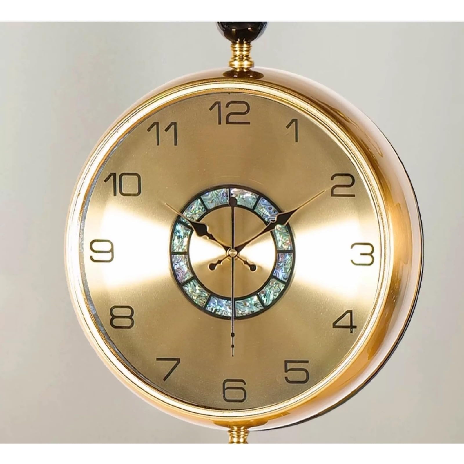 Decorativo Reloj de pie metal cuarzo silencioso dorado para la oficina