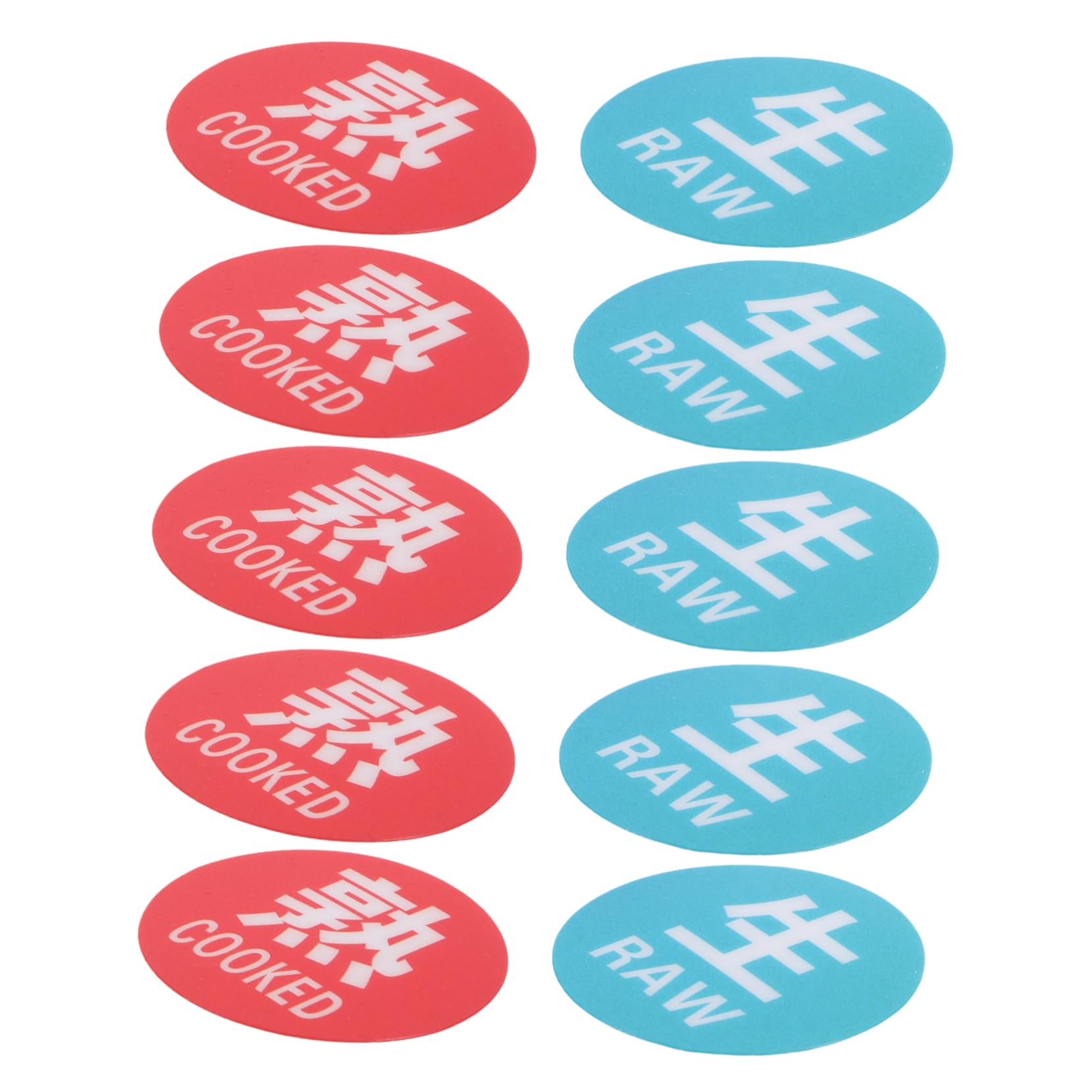 DOITOOL 10Pcs Food Safety Sign Labels Raw and Cooked Food Warning Stickers for Kitchen Restaurant Use Essential Washroom Reminder Stickers for Food Safety Compliance